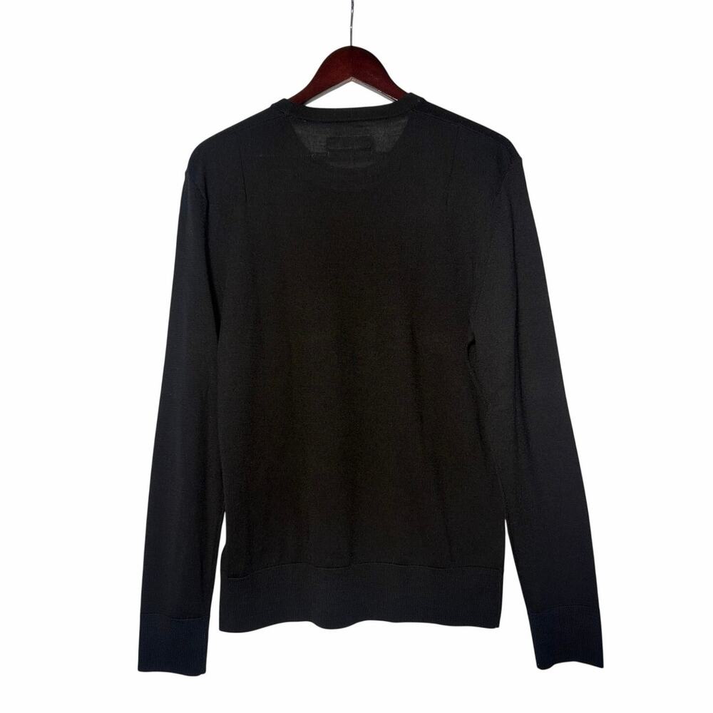 All Saints Sweater Mens L Black Wool LTWT Designer Streetwear Casual Minimalist - Picture 2 of 7